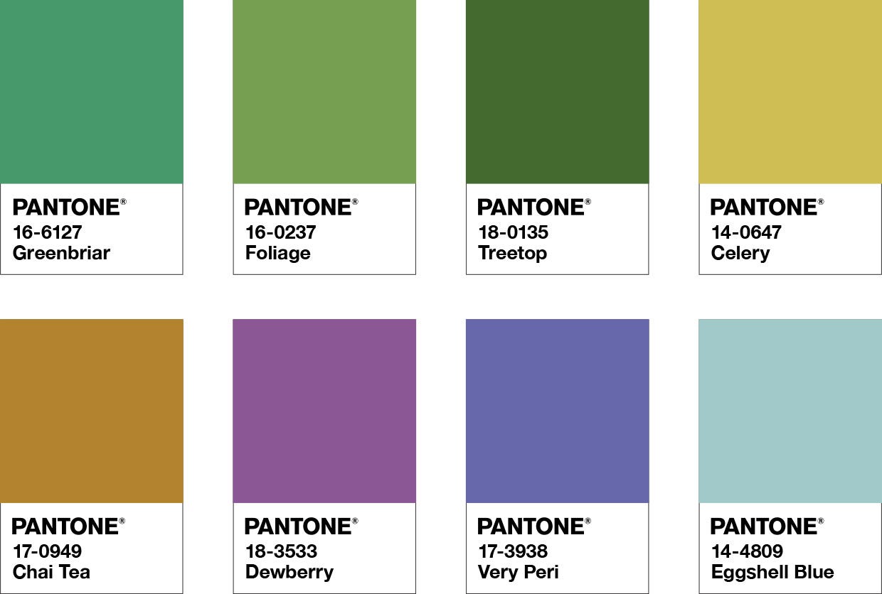 Pantone-kleur van het jaar 2022 - Wellspring-palet